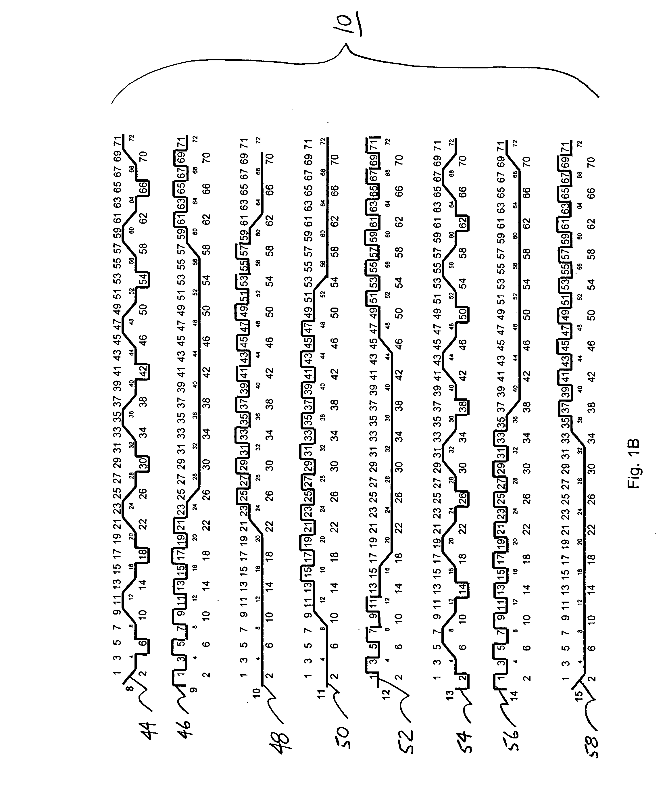 Hybrid warp exchange triple layer forming fabric