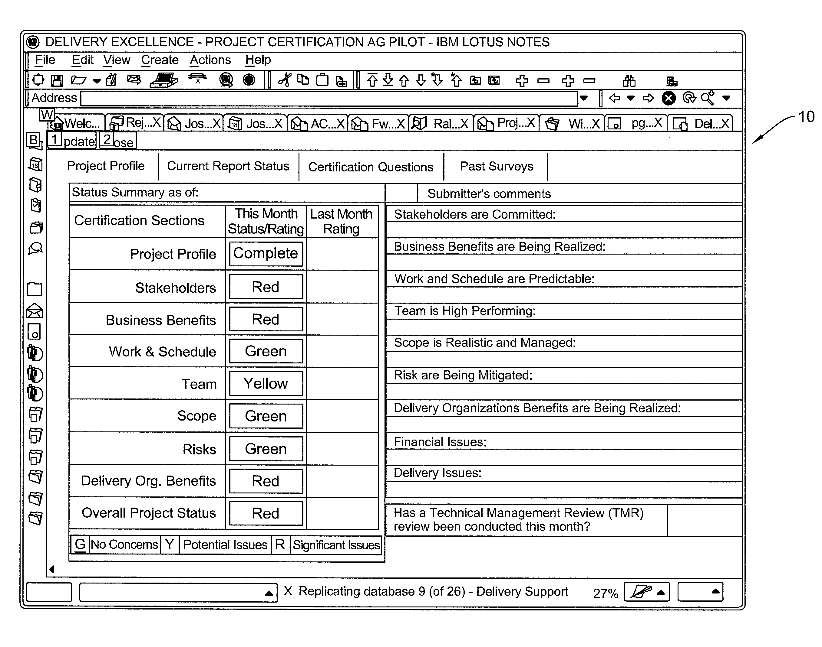 Project status calculation algorithm