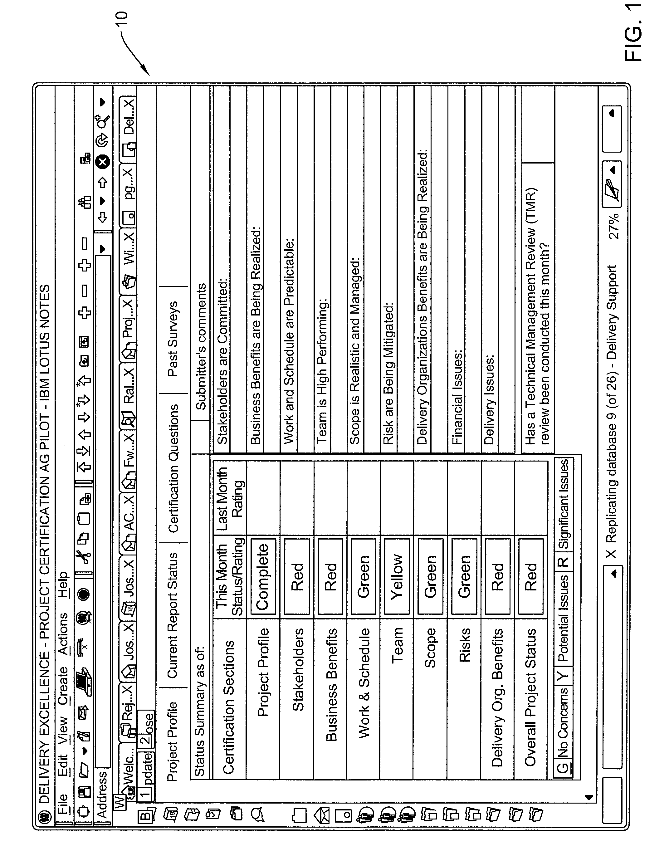 Project status calculation algorithm