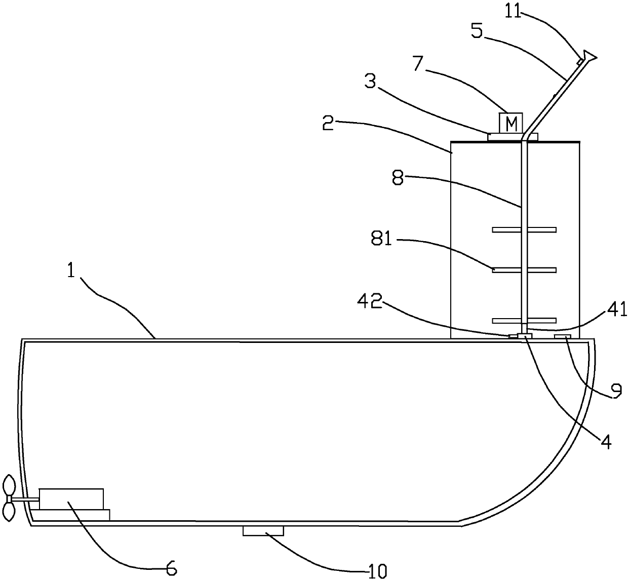 Medicine spray device for aquaculture ponds