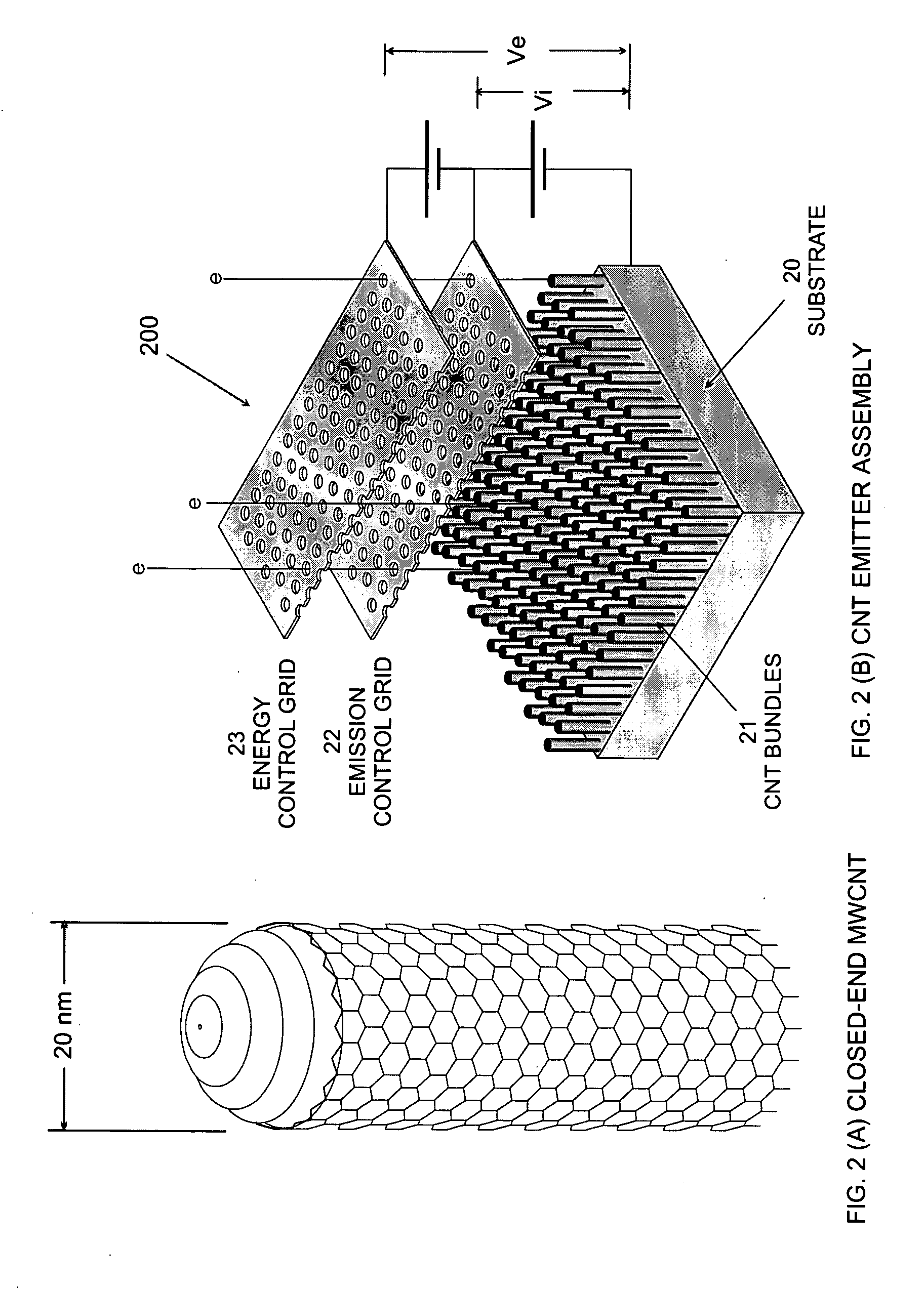 Carbon nanotube electron ionization sources