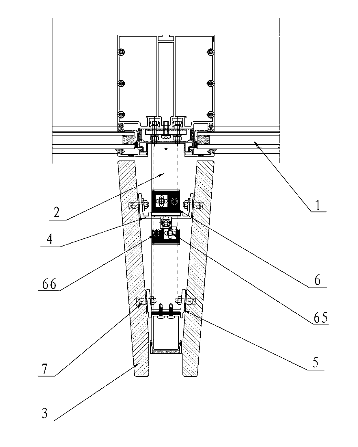 Decoration line system for back-bolt curtain wall