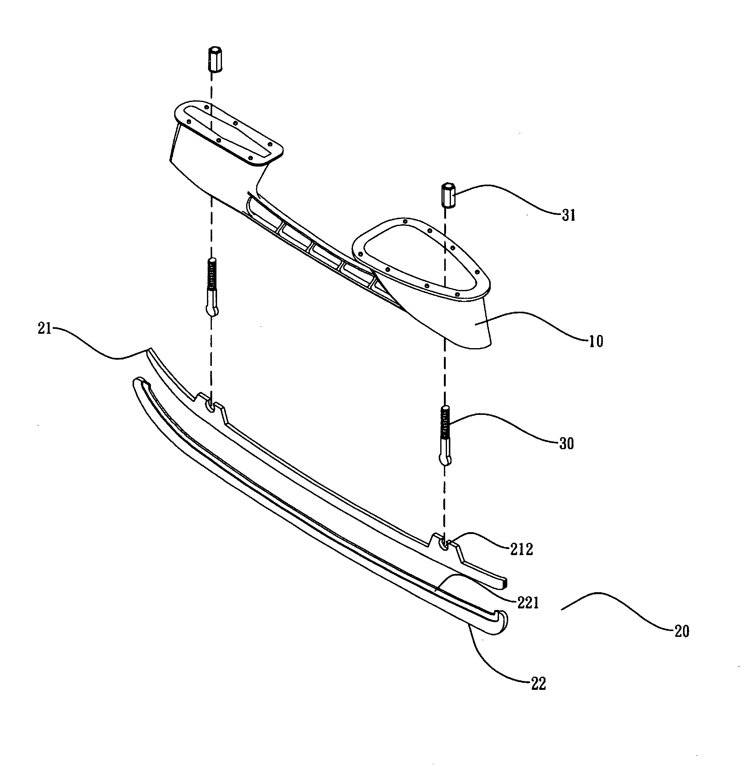 Ice skate blade and assembly