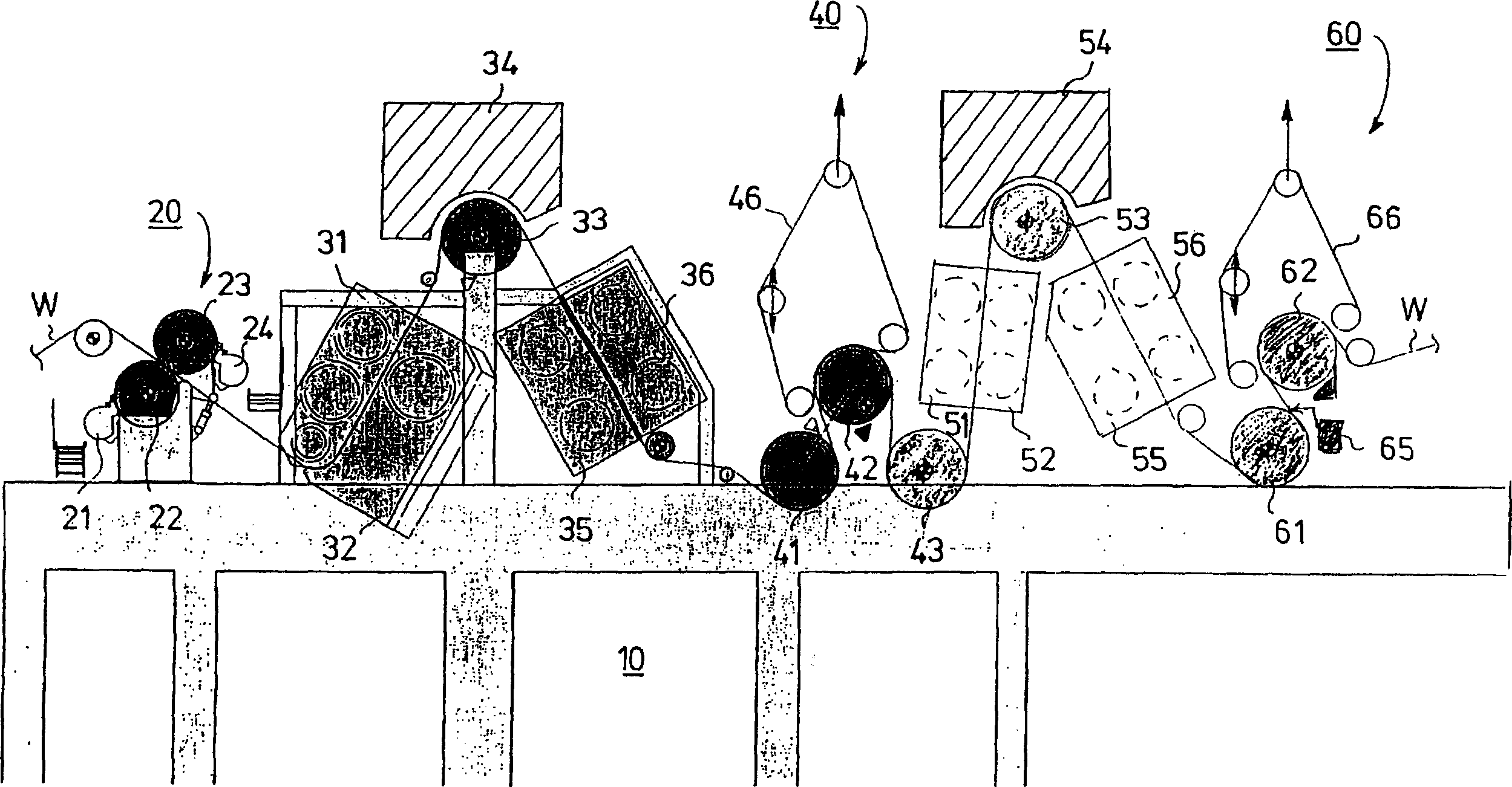 Method for control of the curl of paper in the treatment of surface-sized paper, and finishing section of a paper machine