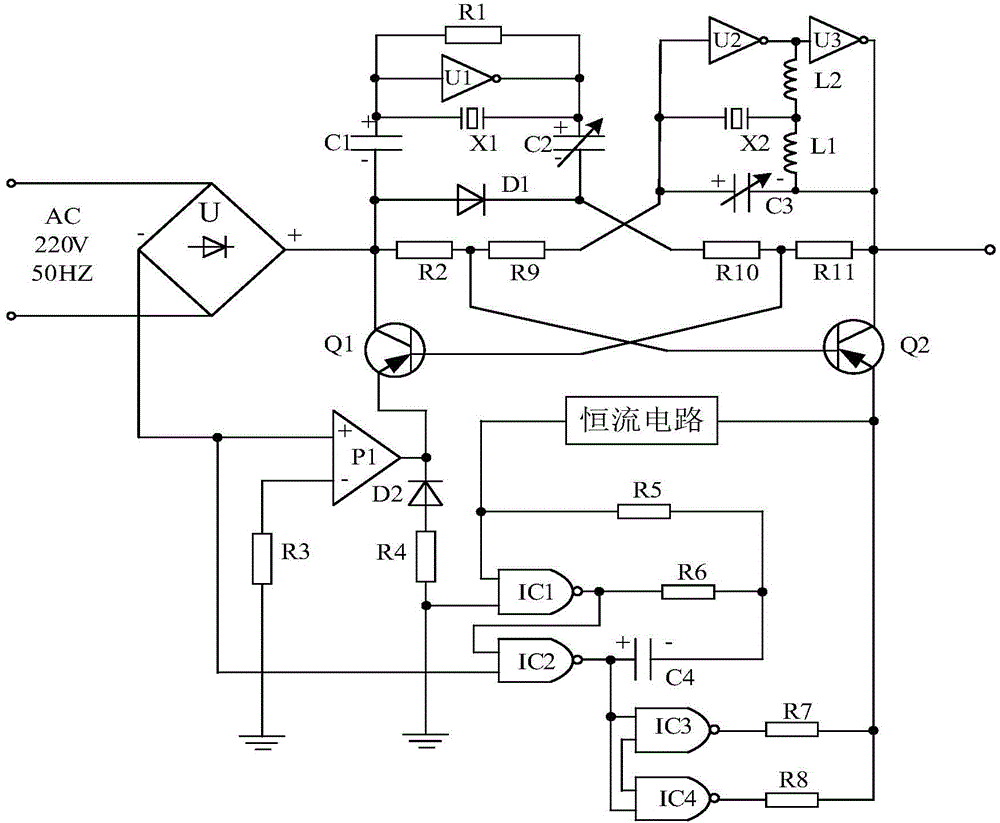 Constant-current hybrid triggered driving power supply for power system fault detection devices