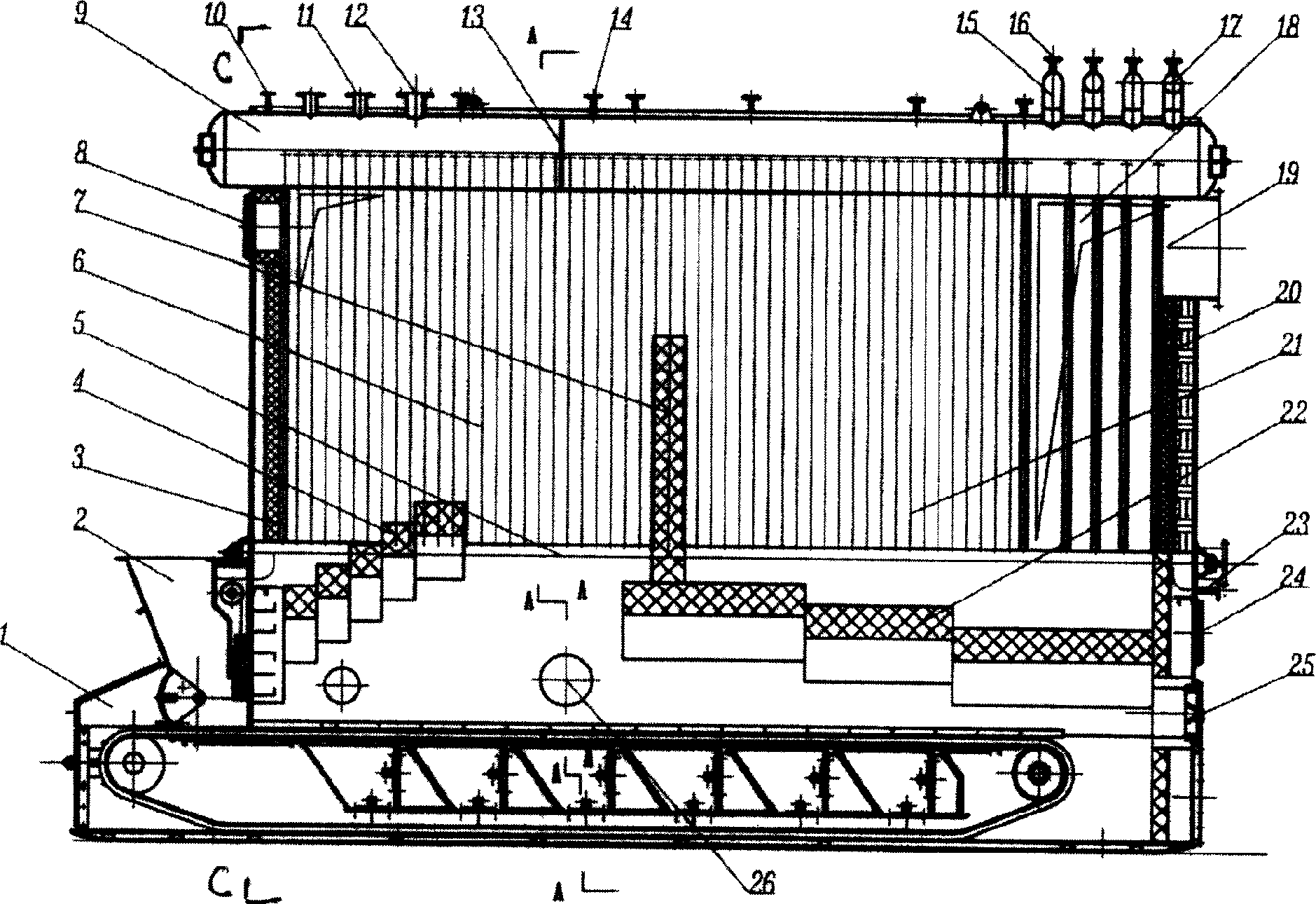 Energy-saving low-discharge heating boiler