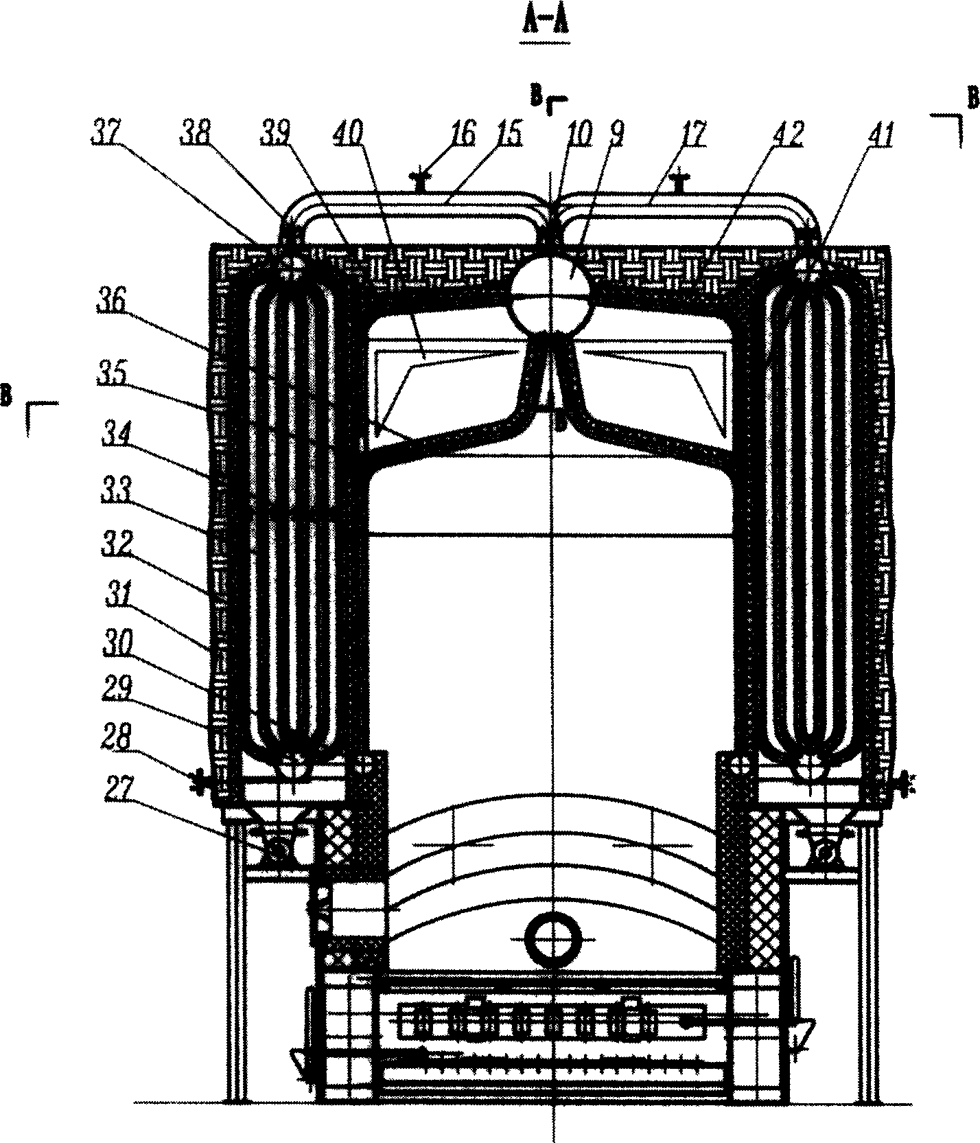 Energy-saving low-discharge heating boiler