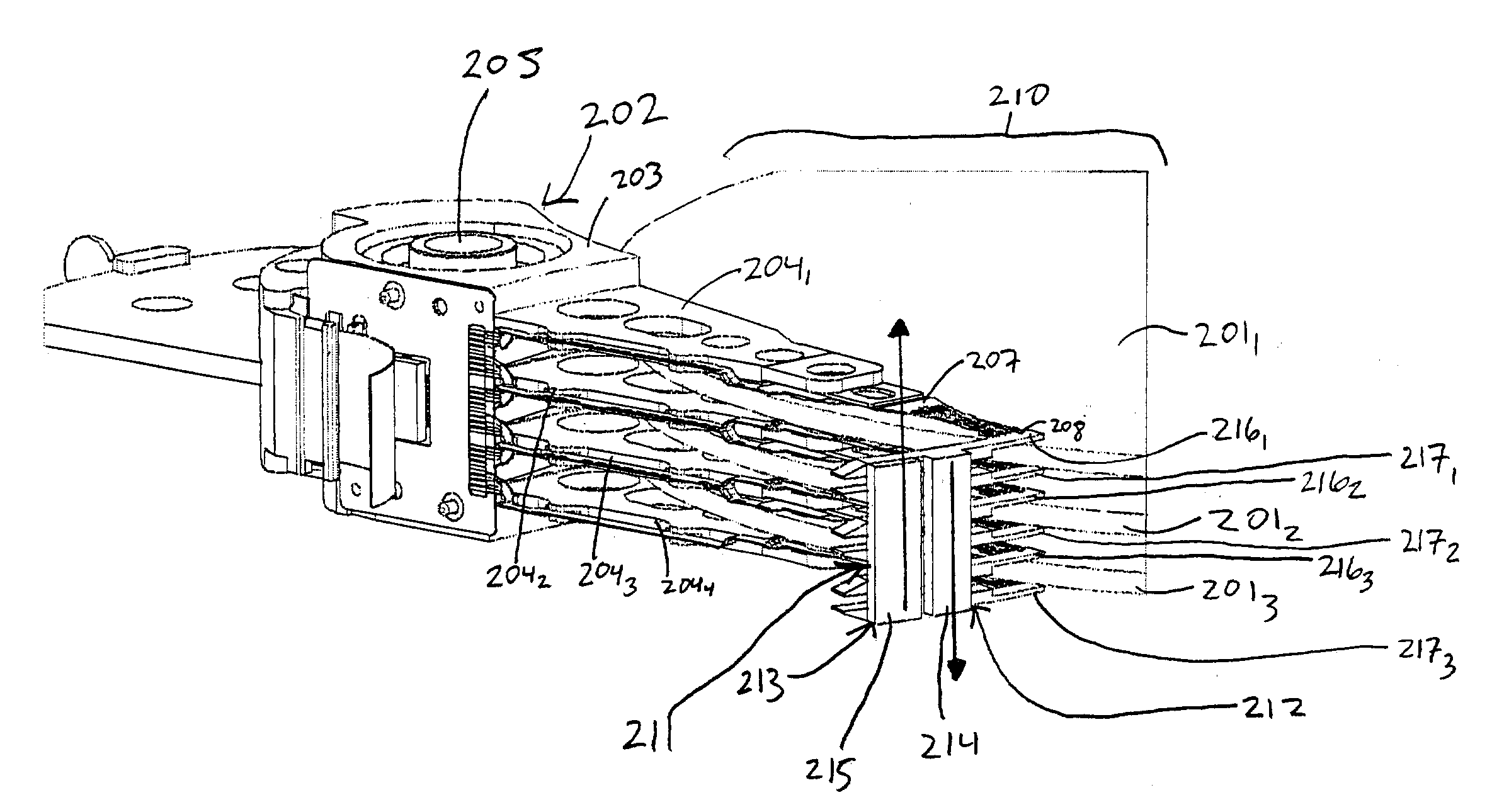 Head stack load comb for controlled head loading