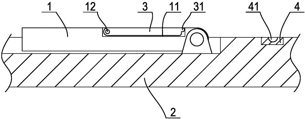 Location structure of overturn touch display screen