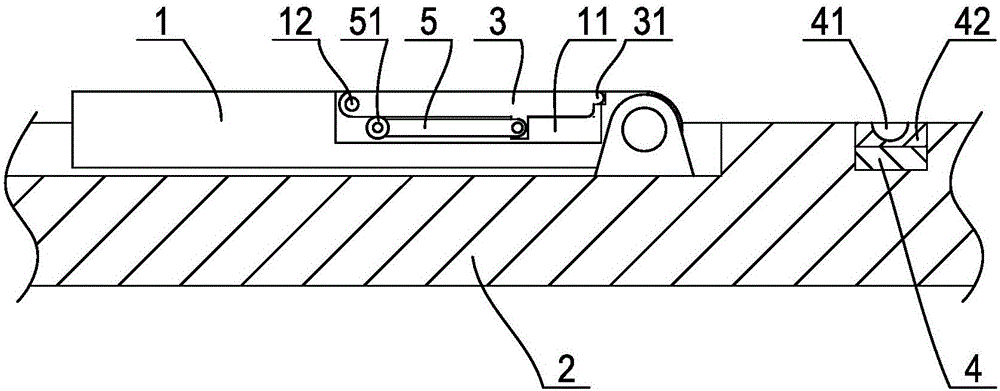 Location structure of overturn touch display screen