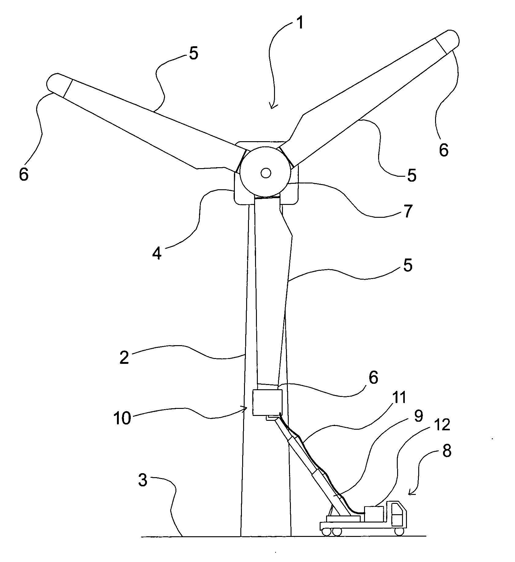 Method and apparatus for treatment of a rotor blade on a windmill