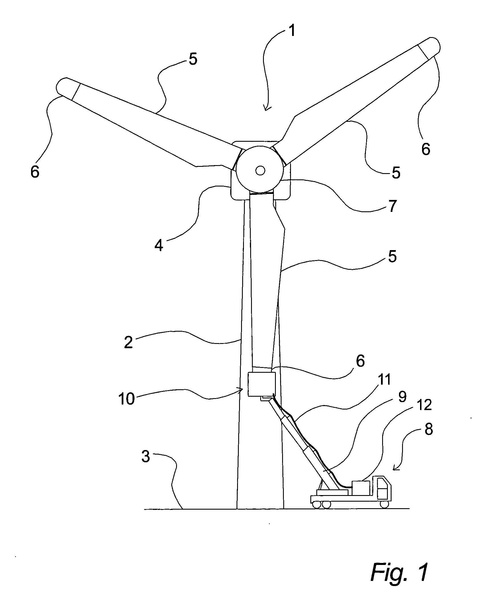 Method and apparatus for treatment of a rotor blade on a windmill