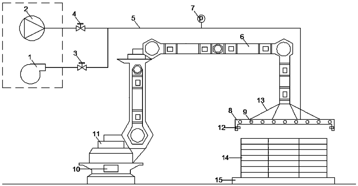 Automatic trunk loading device for bagged materials