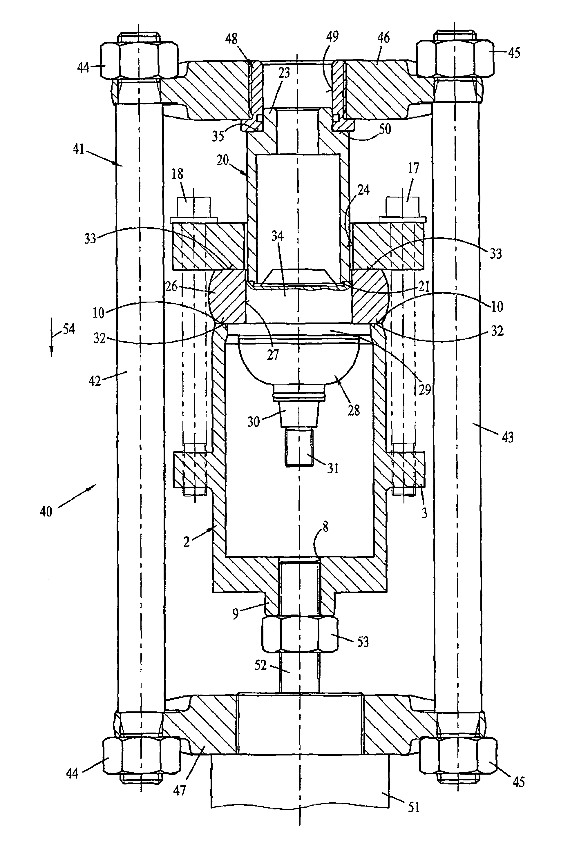 Pressing-out device for eccentric support joints