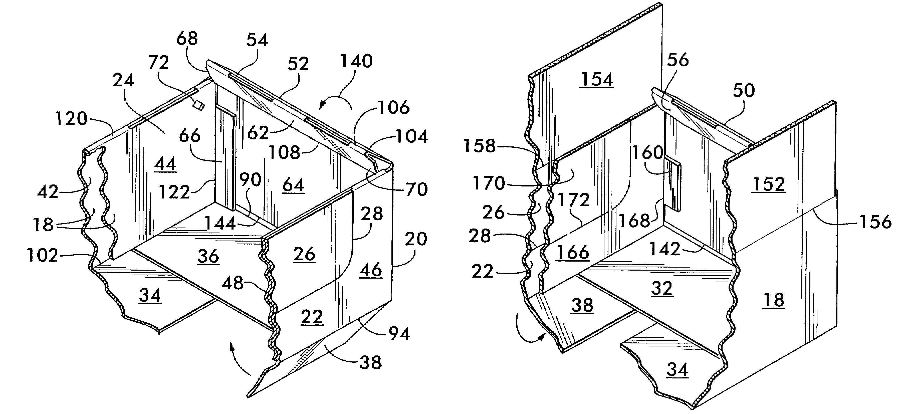 Stackable container with support flanges