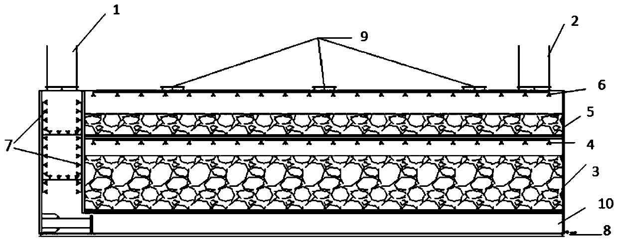 Biological treatment device for chlorine-containing organic volatile pollutants and application thereof