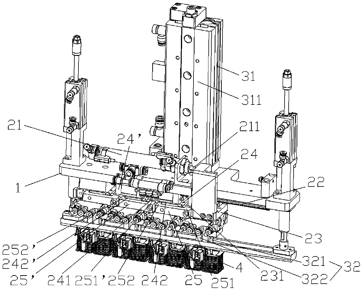 Workpiece spacing adjusting device