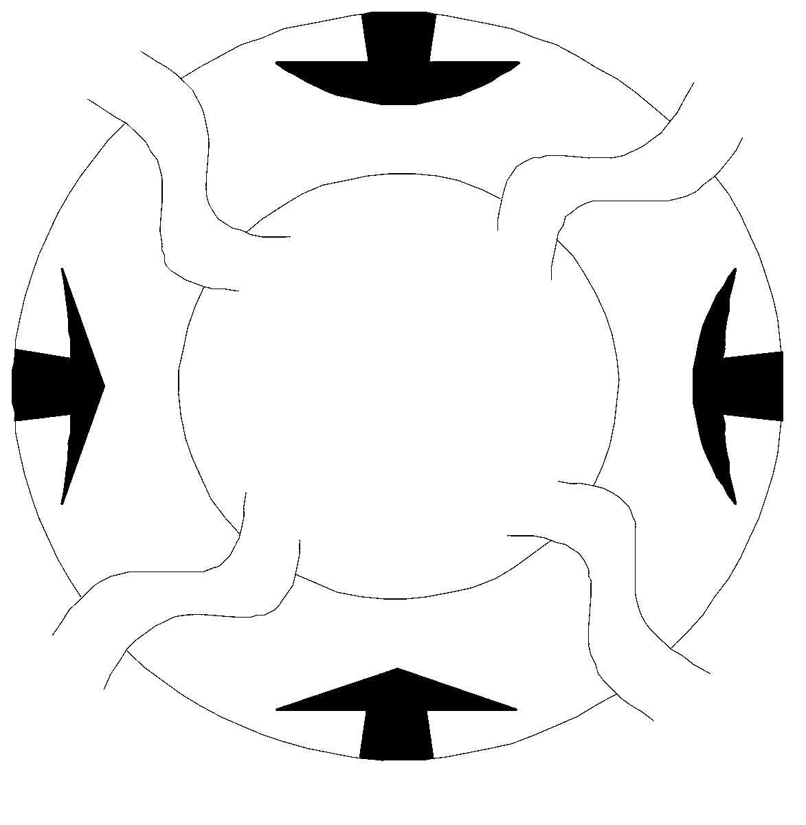 Mushroom-like groove bi-direction rotating fluid dynamic pressure type machine sealing structure