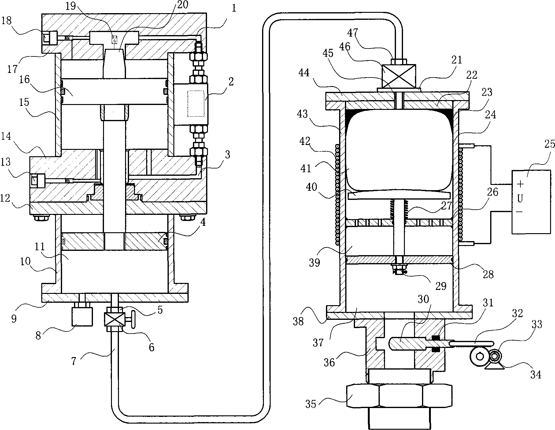 Parameter self-adapting and regulation leather bag type hydraulic accumulator