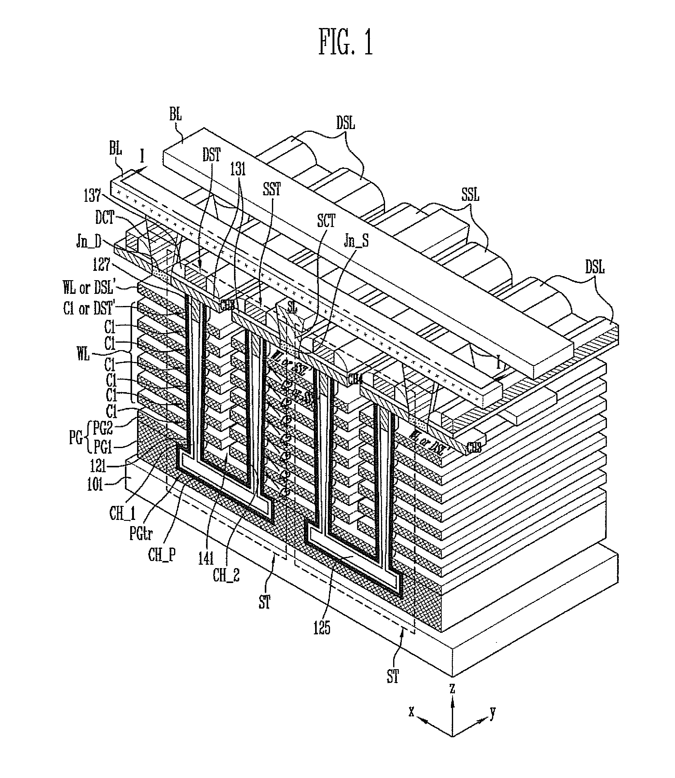 3-d nonvolatile memory device and method of manufacturing the same, and memory system including the 3-d nonvolatile memory device