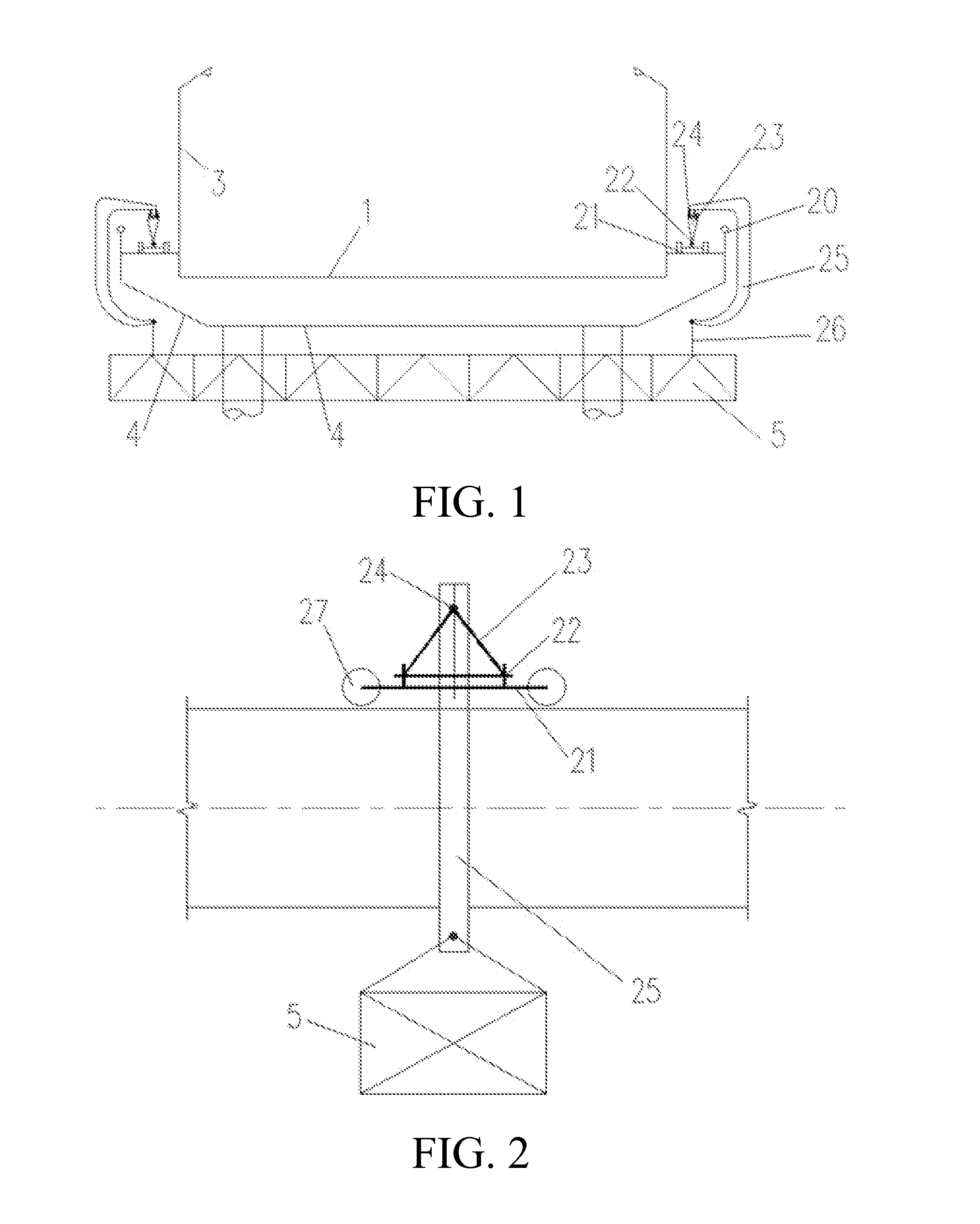 Bridge maintenance vehicle with hinge-connected type hanging bracket and capable of avoiding bridge-side obstacles