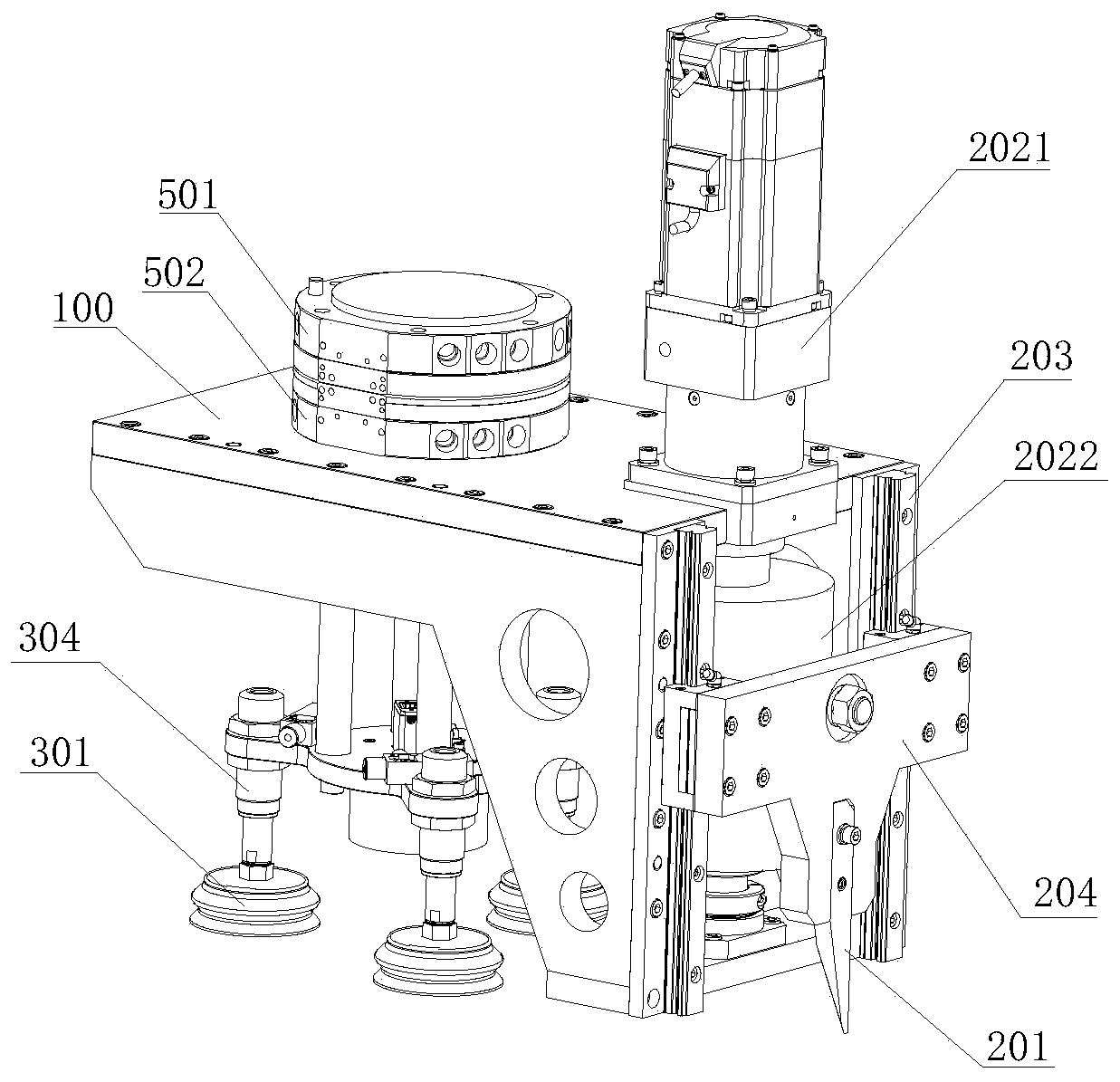 Bucket cover opening and taking device suitable for factory automation