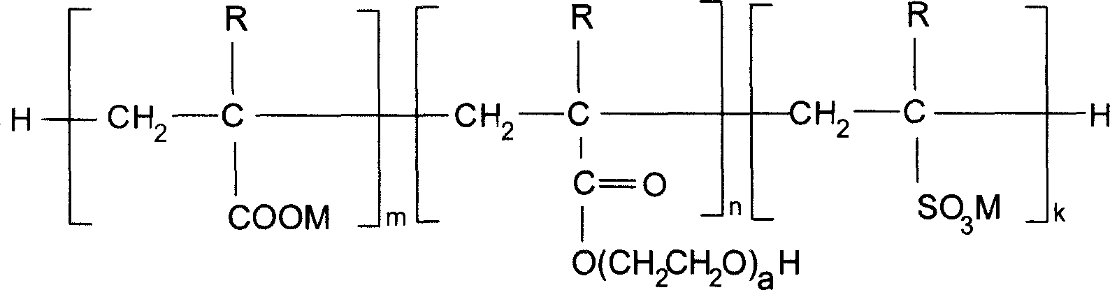 Concrete water reducing agent of polycarboxylic acid and its prepn process