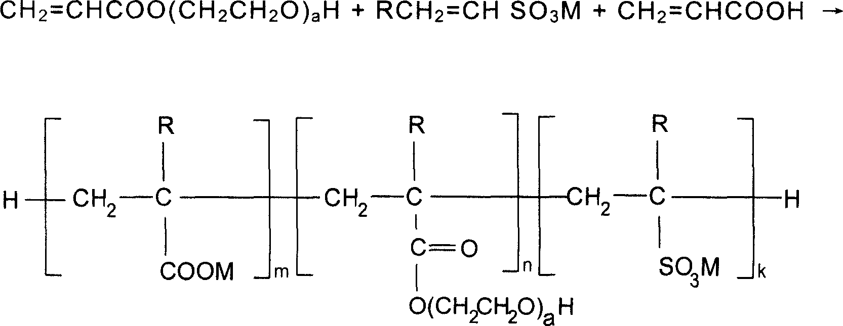 Concrete water reducing agent of polycarboxylic acid and its prepn process