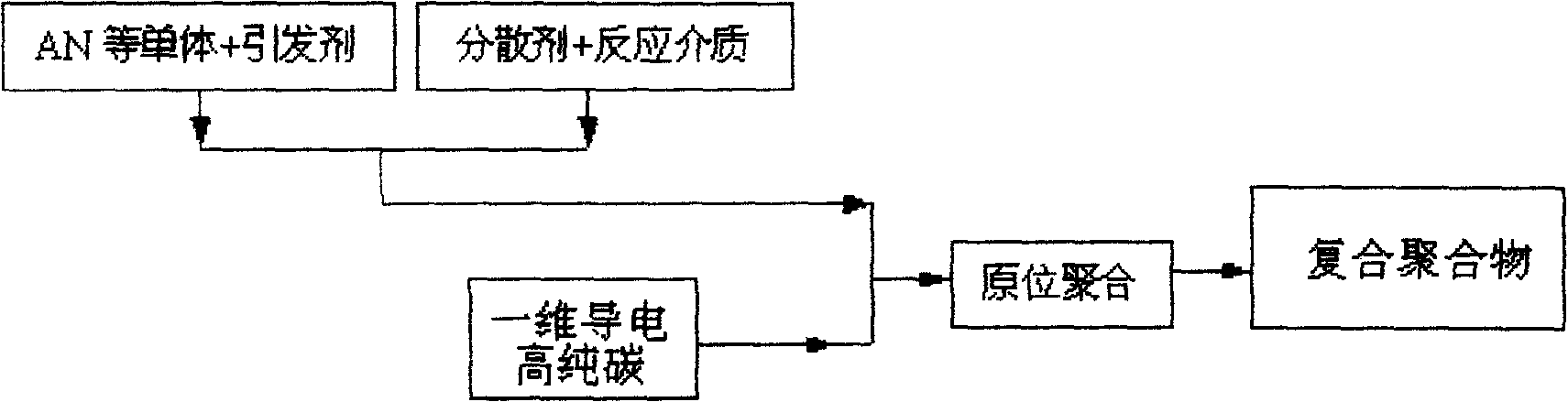 In situ polymerization one-dimensional electric high purity carbon/polyacrylonitrile composite polymer