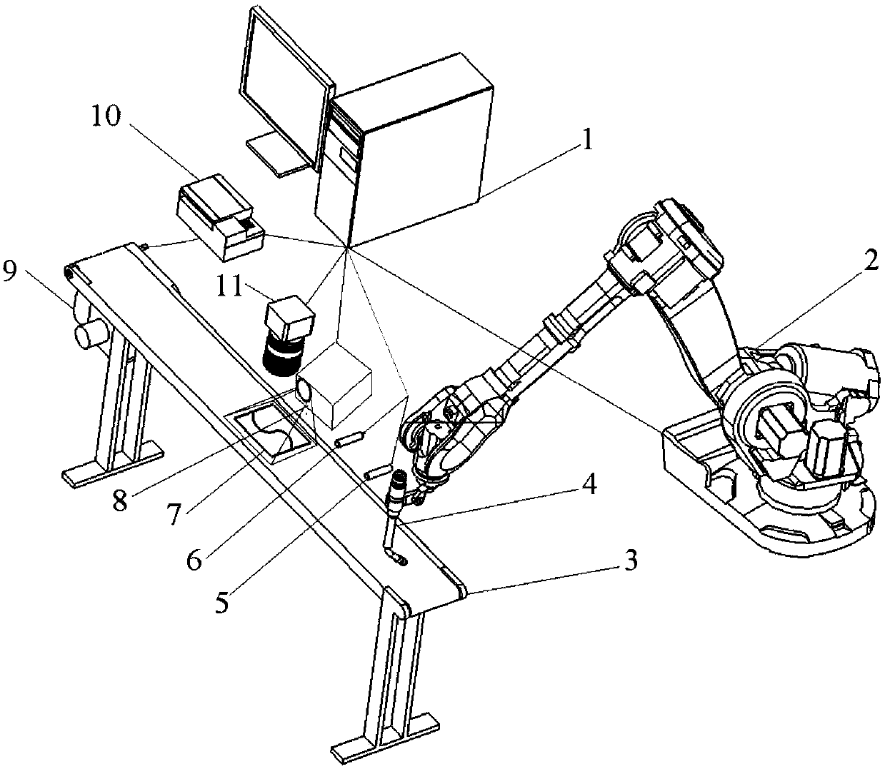 Three-dimensional welding line automatic recognition device and method