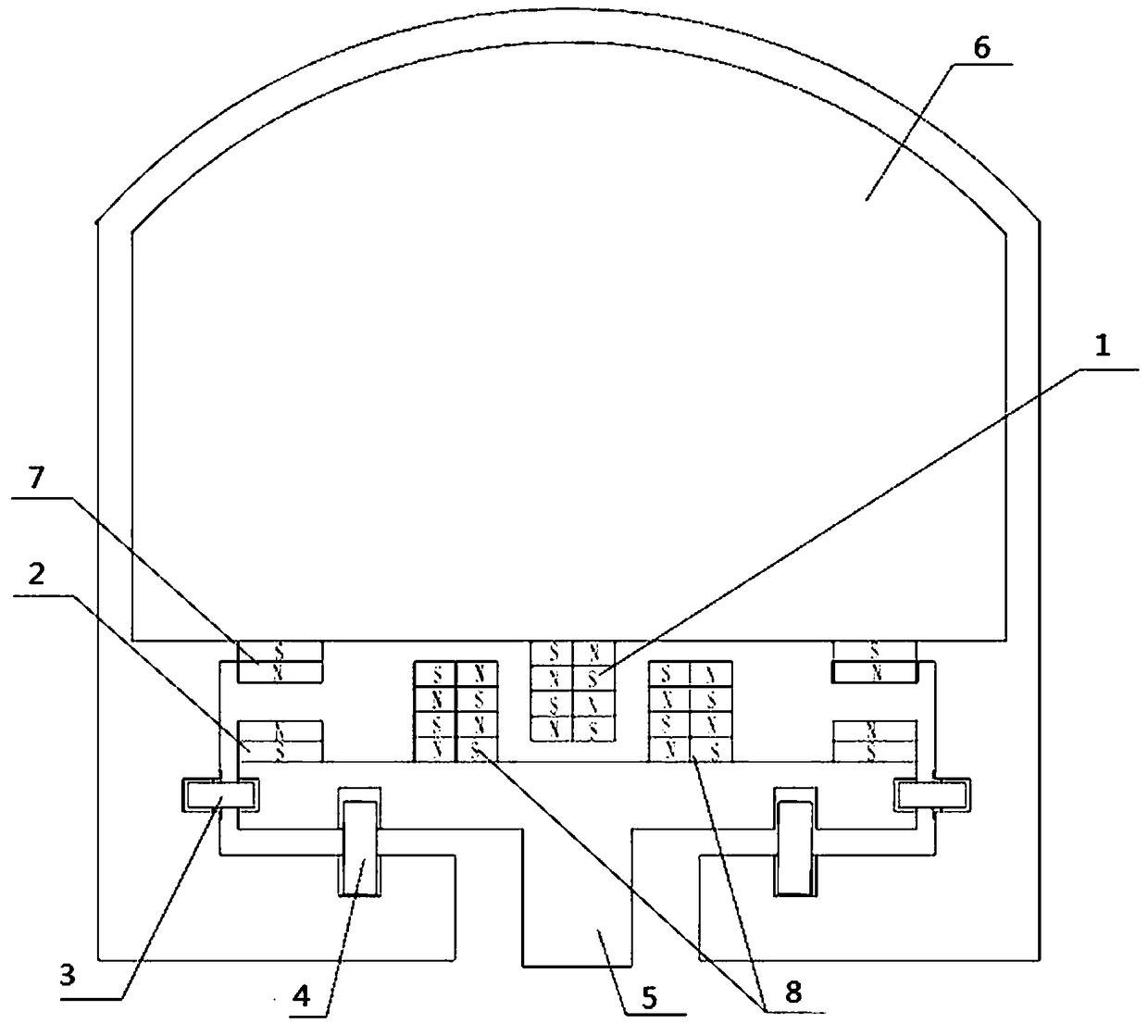 Novel high-speed magnetic suspension train and suspension mechanism