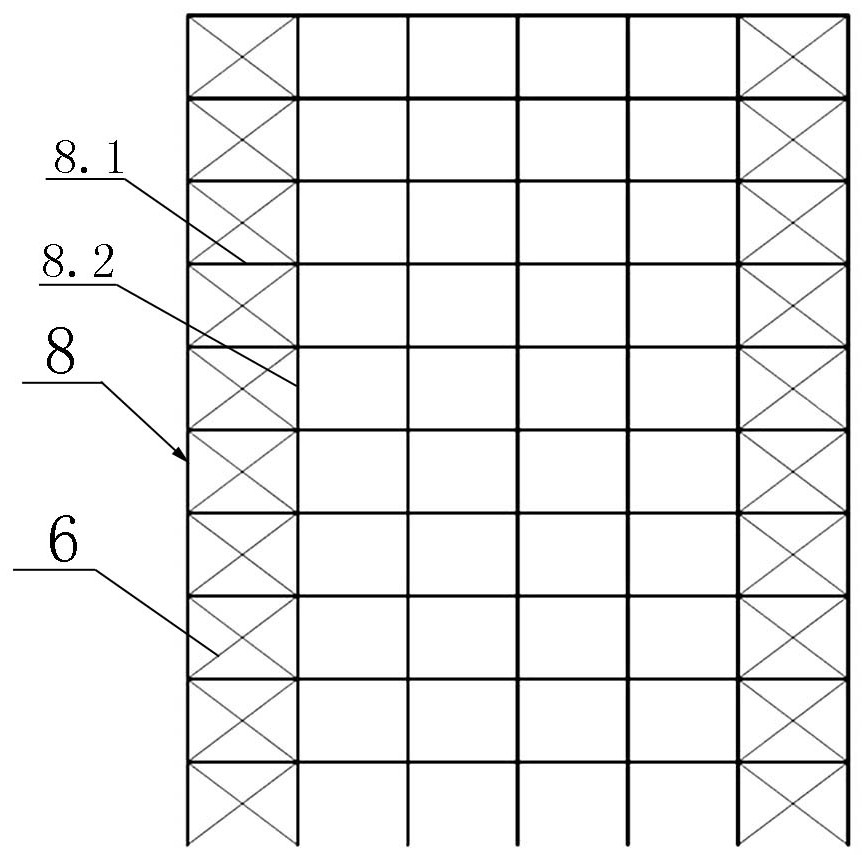 A support system for a high-rise fabricated steel structure frame and its construction method