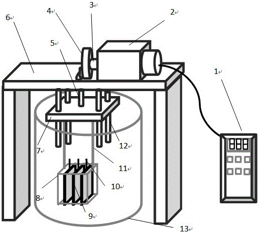 Axial vibrating flat sheet membrane device capable of improving membrane flux and effectively controlling membrane pollution