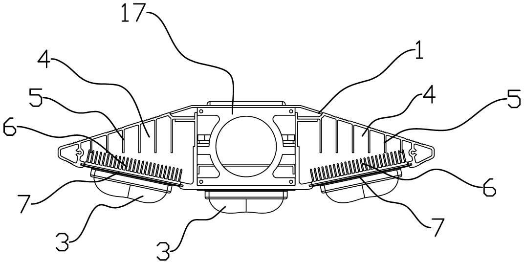 High-efficiency street lamp heat-radiating structure