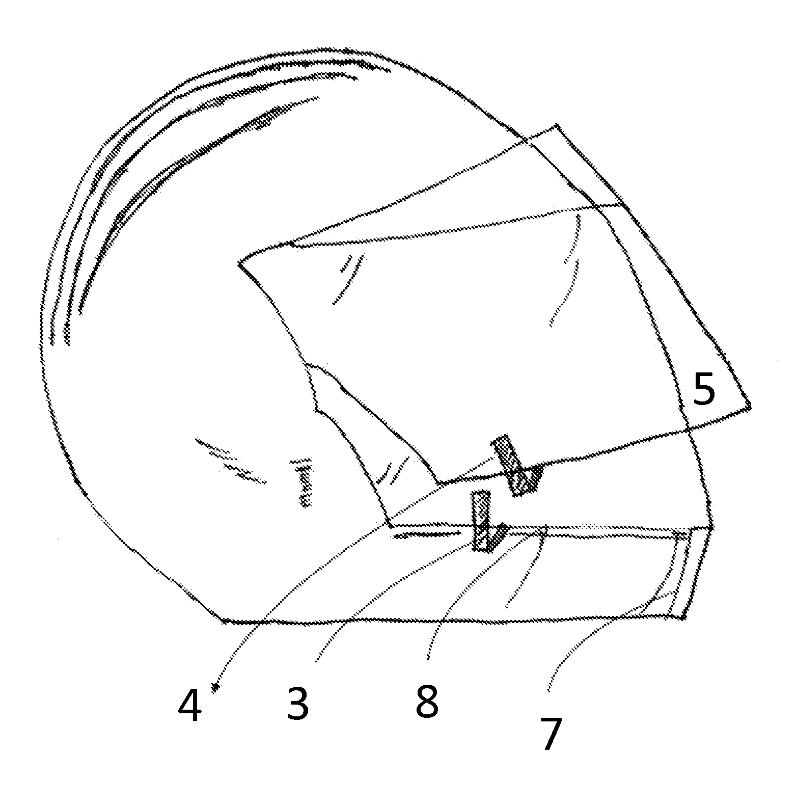 Full-face-type helmet windshield prop