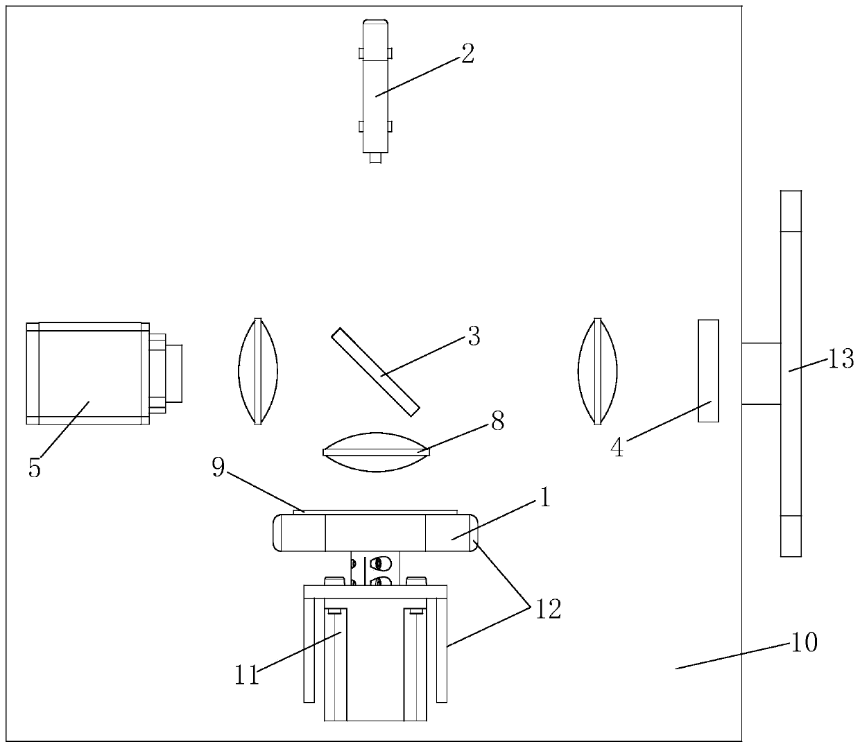 Bearing vibration measuring device based on optical interference principle and measuring method thereof