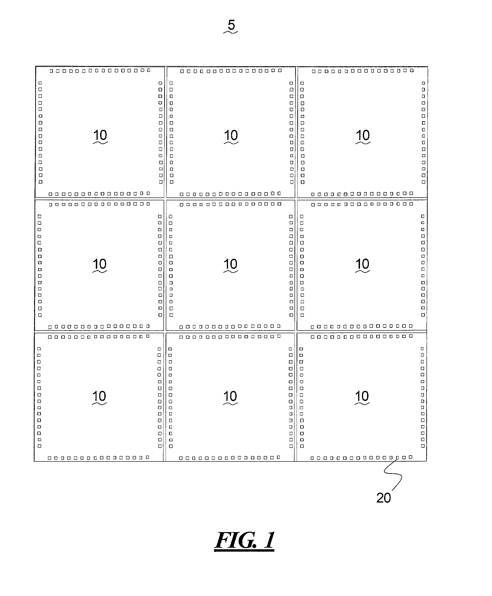 Method and structure of in-situ wafer scale polymer stud grid array contact formation