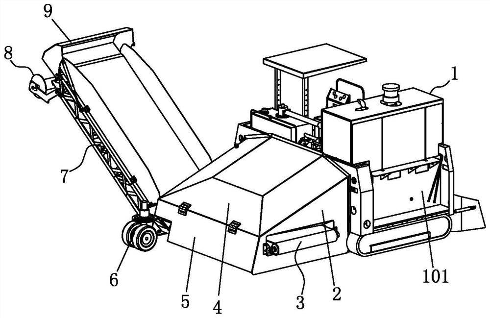 A material lateral displacement device for a turning and throwing machine