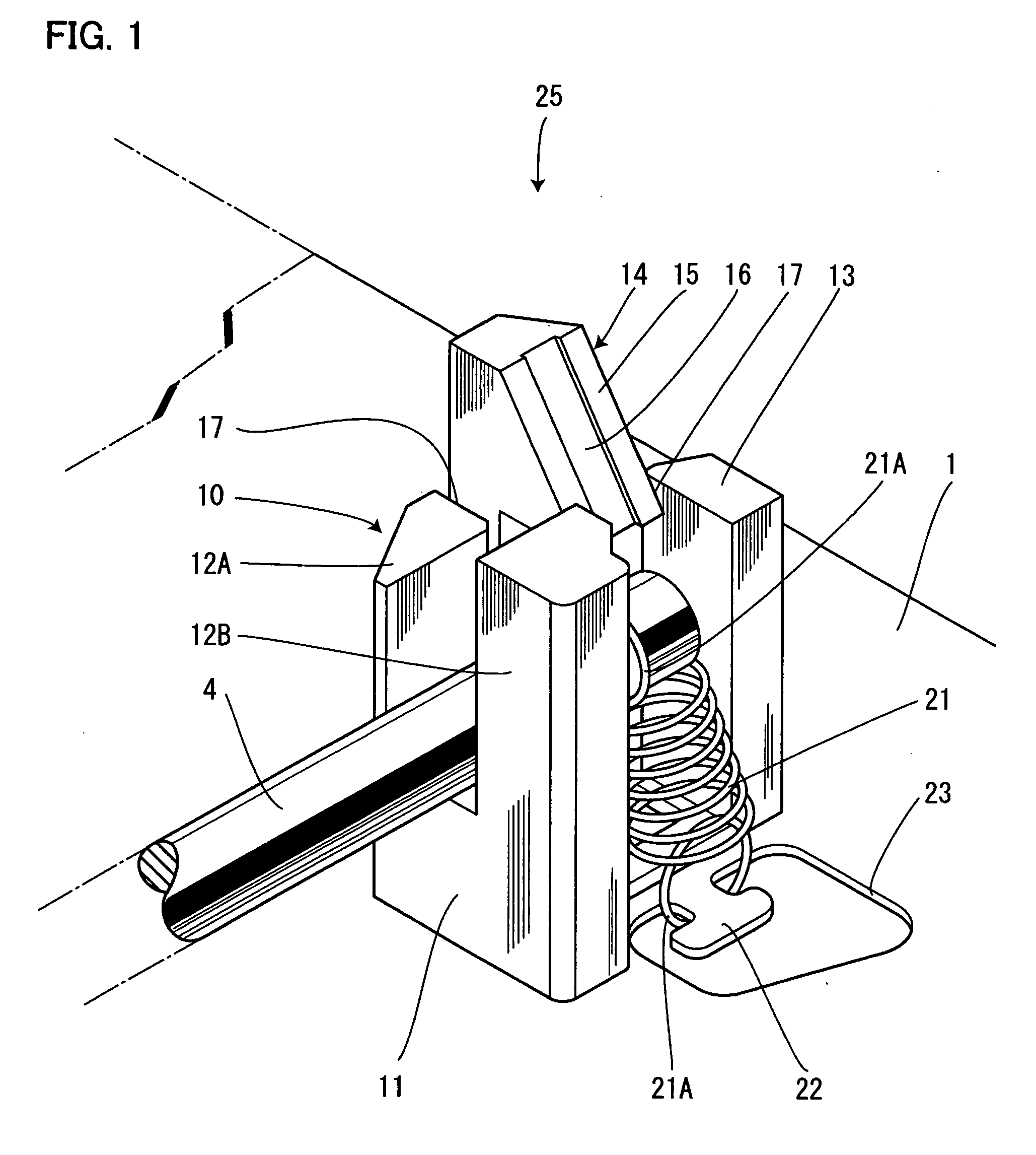 Guide shaft holding mechanism and disk device including the guide shaft holding mechanism