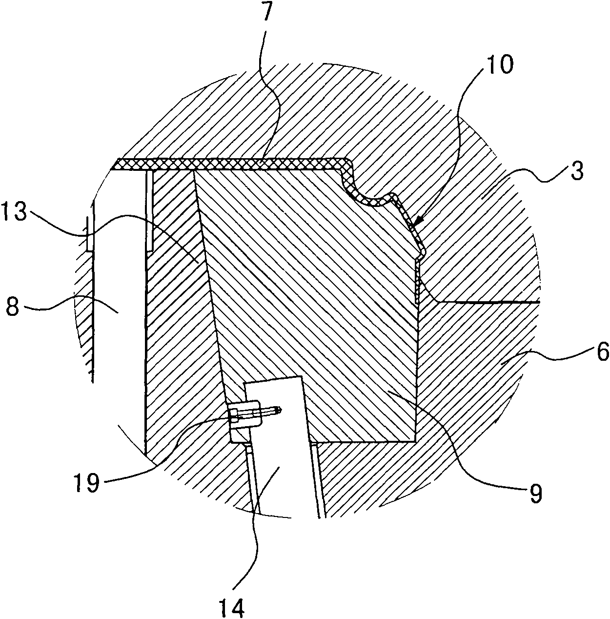 Internal core-pulling mechanism for inclined hole of injection-molded plastic piece