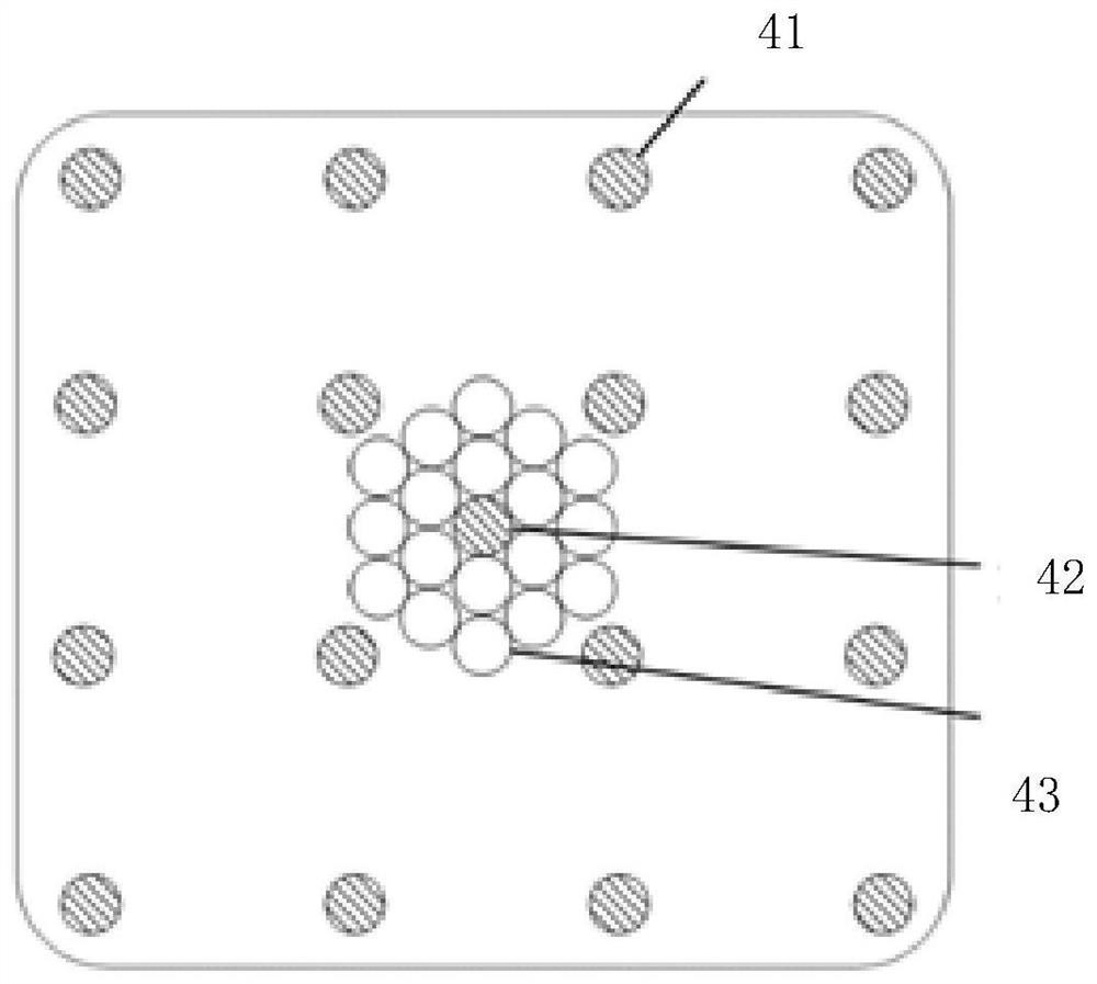 Composite structure array probe for lath testing and optical fiber white light interference device