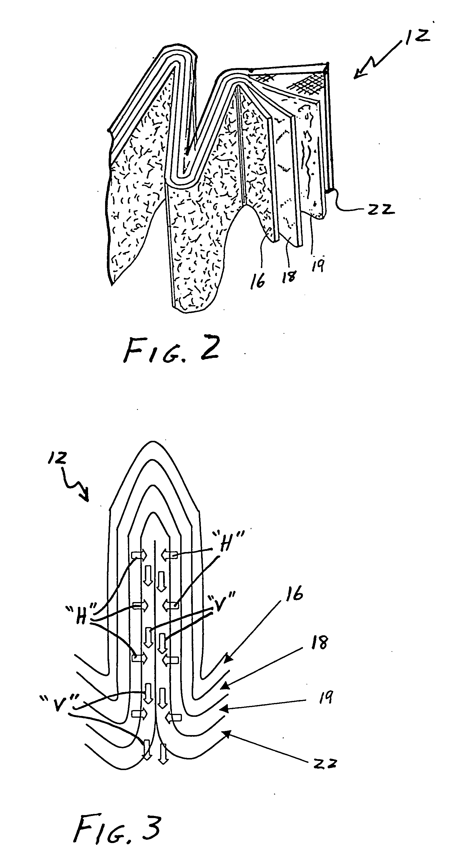Multi-layer pleat support filter construction