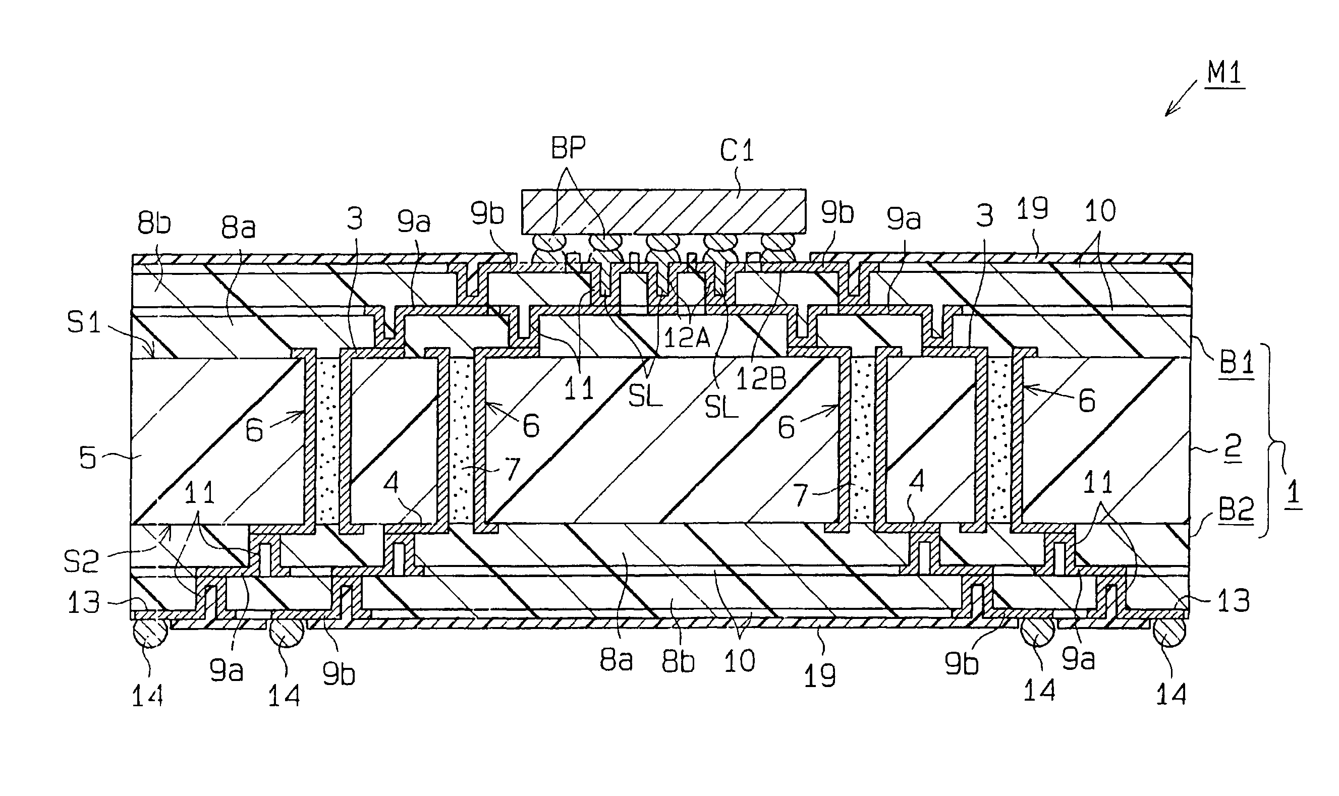 Circuit board for mounting electronic parts