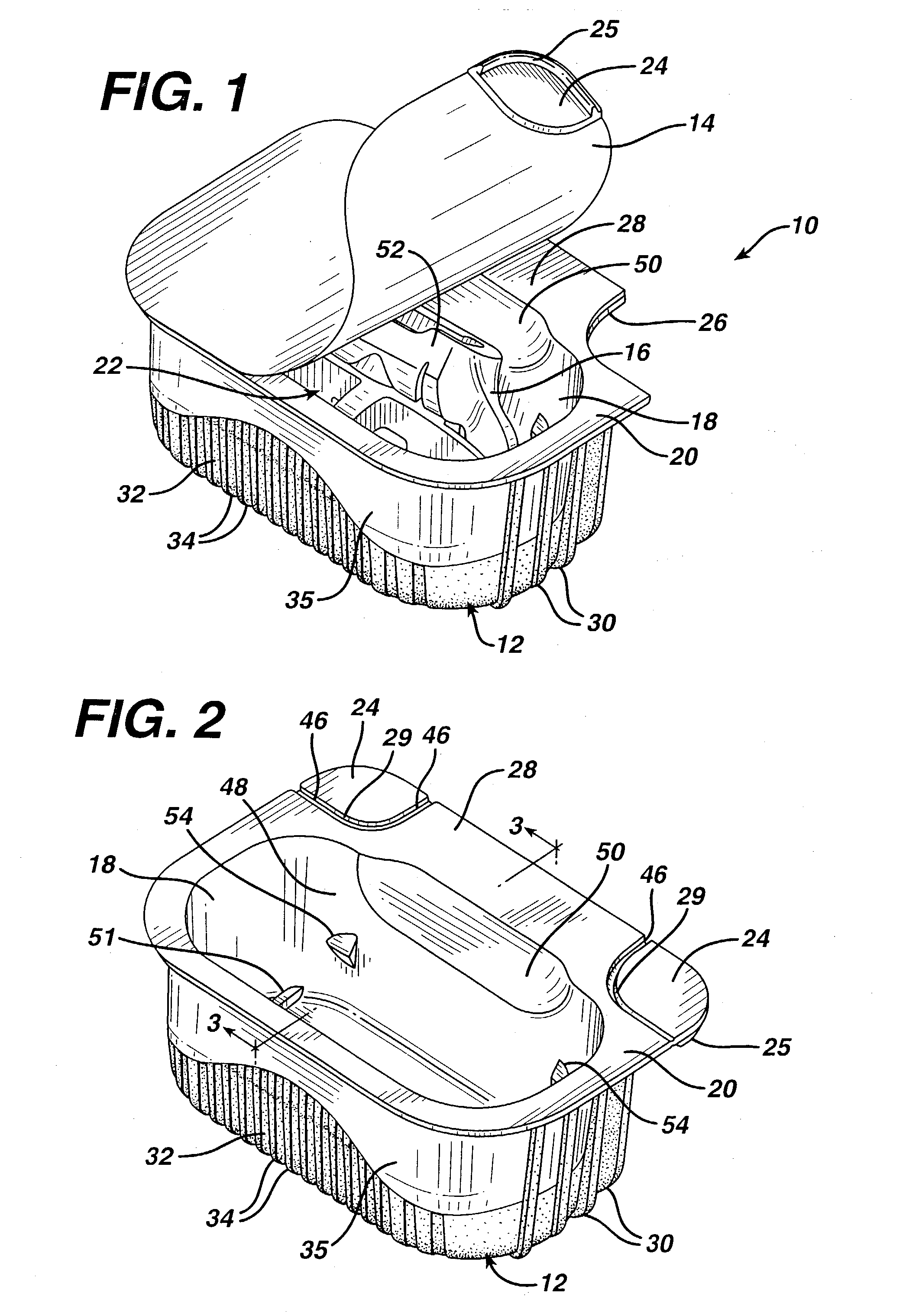 Container for shaving cartridge or other stored item