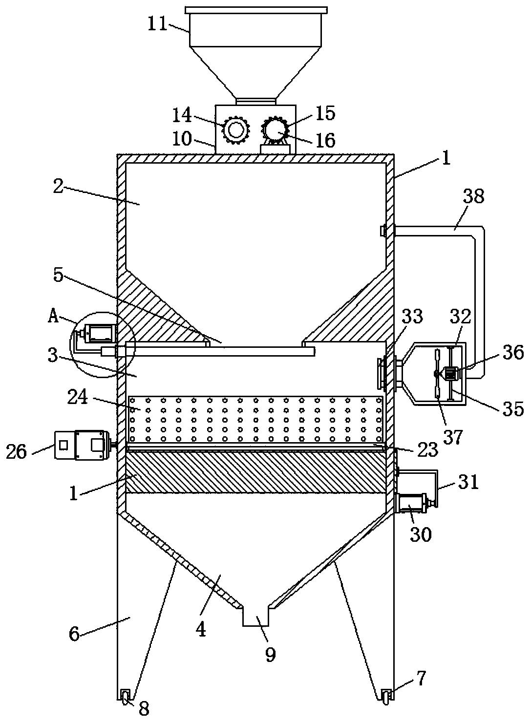 Drying equipment for sodium formate