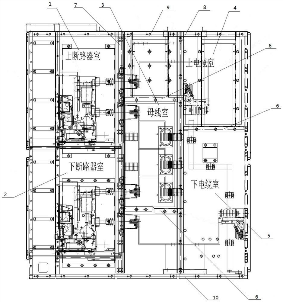 Safety double-circuit-breaker-chamber medium-voltage cabinet