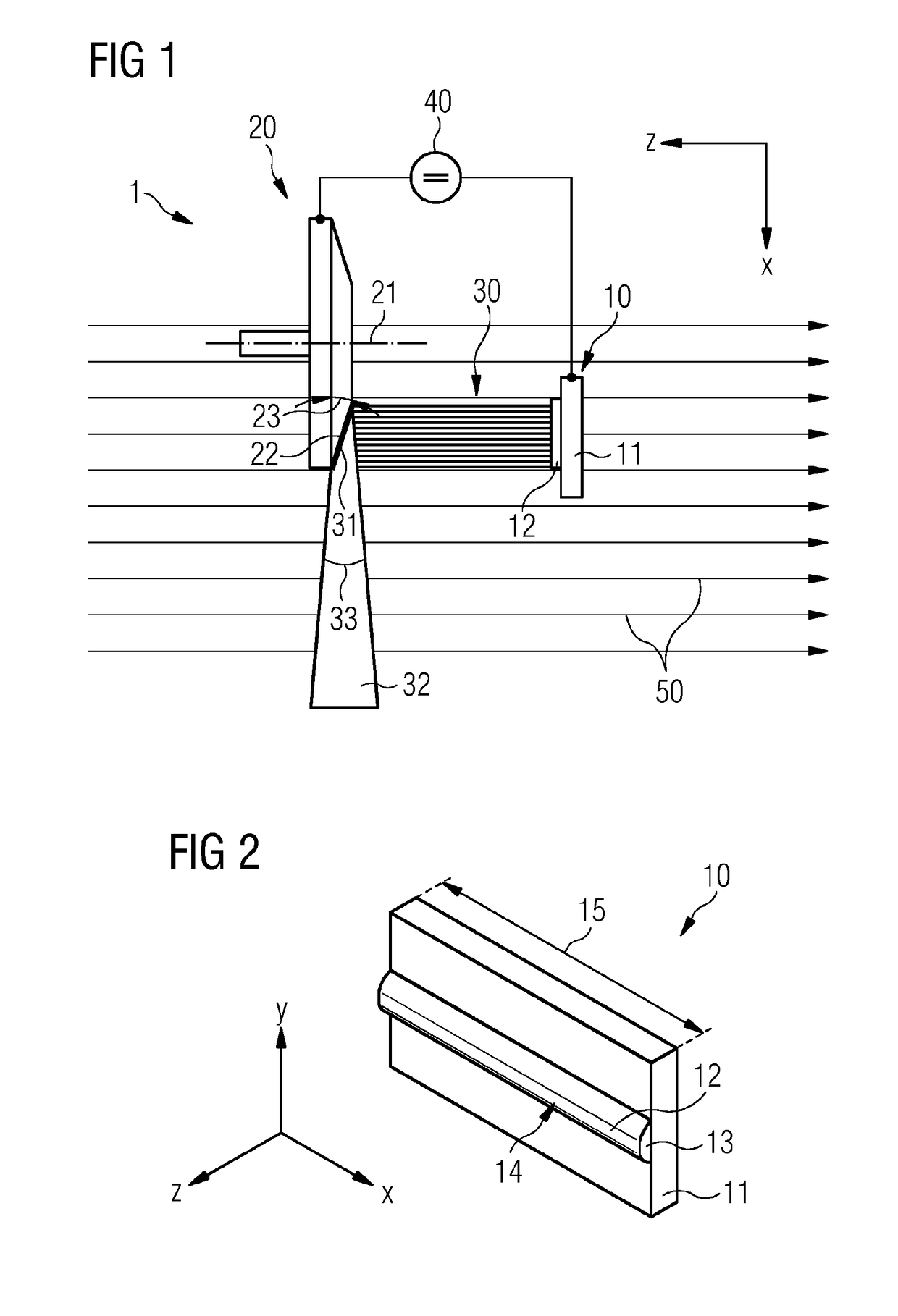 Apparatus for generating x-ray radiation in an external magnetic field