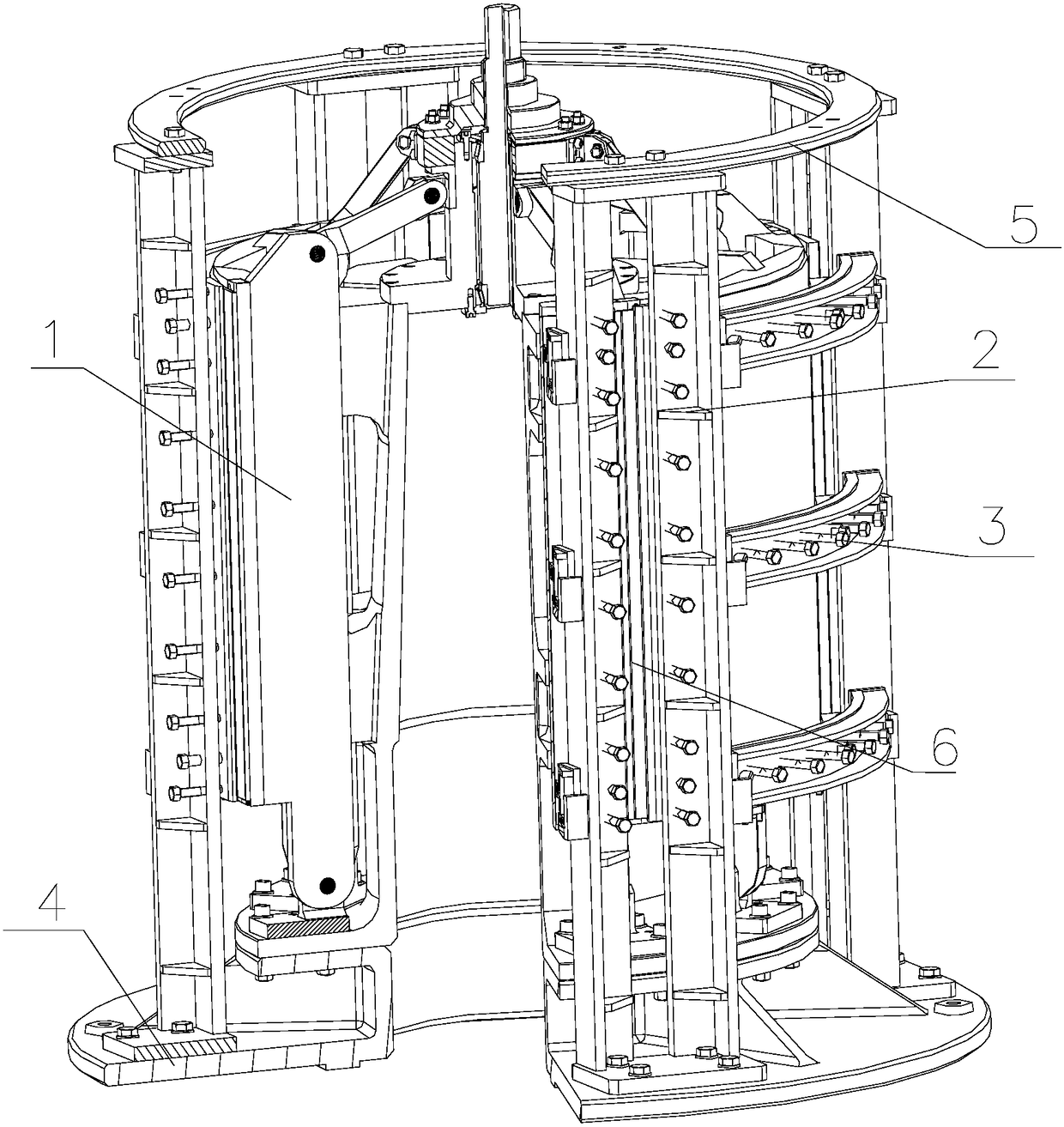 Tailor welding forming positioning device used for large-sized thin-wall cylinder type shell section