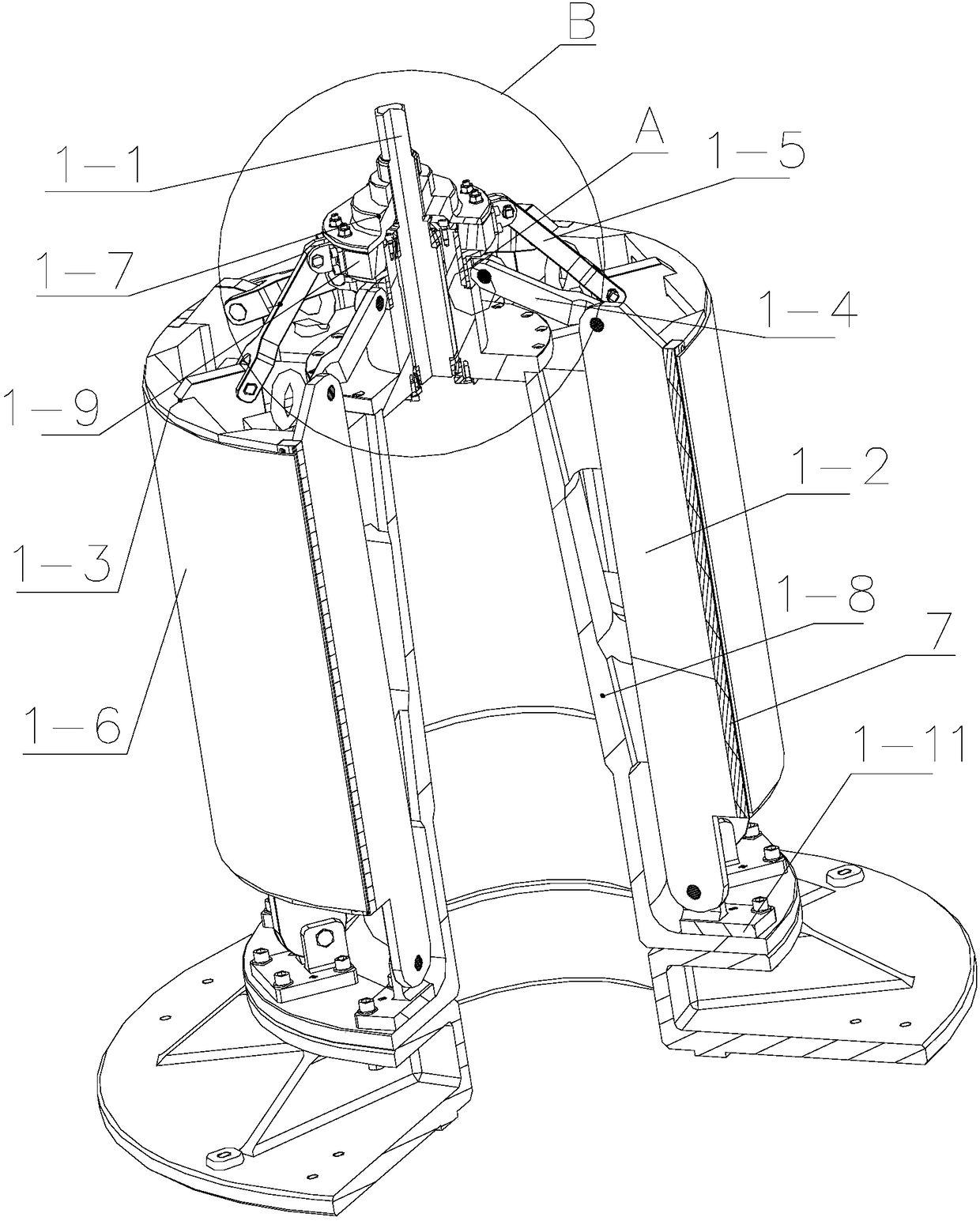 Tailor welding forming positioning device used for large-sized thin-wall cylinder type shell section