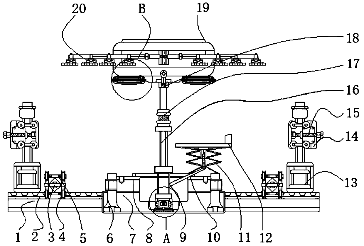 Lifting type police stand capable of multi-directionally sheltering from rain